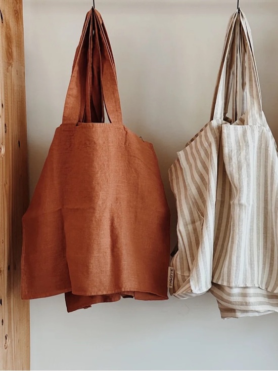 Hoste Handbags - Hoste Terracotta 100% Linen Oversized Tote Bag